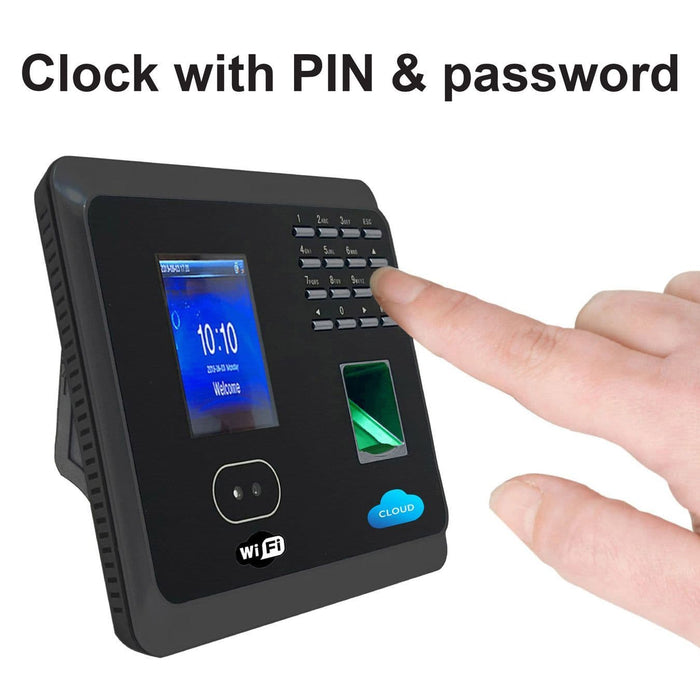 No Subscription - CLOUD software with Face, Finger & RFID Time Clock & WIFI (FE2000W3yr)