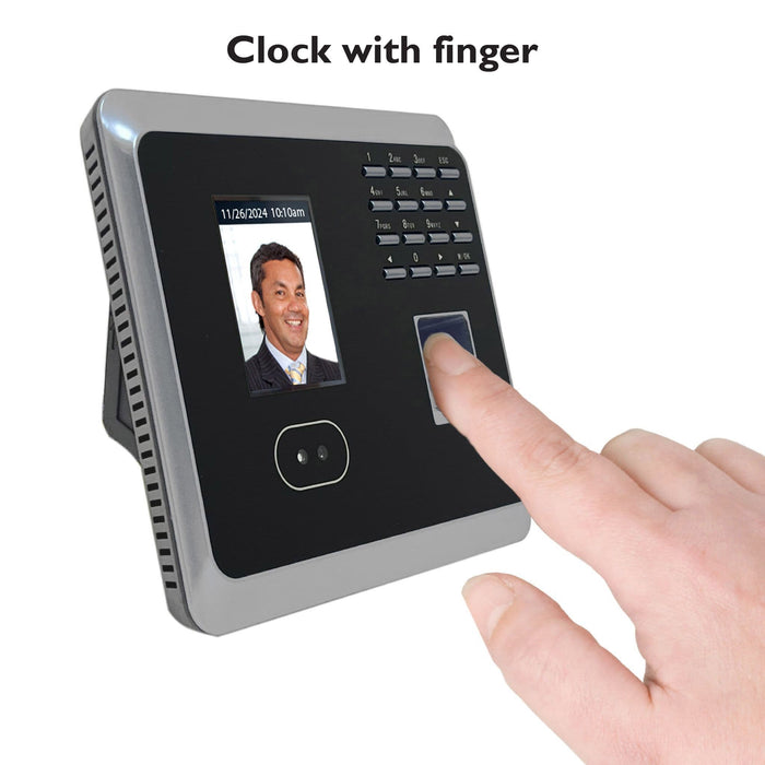 No Subscription - CLOUD software with Face, Finger & RFID Time Clock & WIFI (FE2000W3yr)
